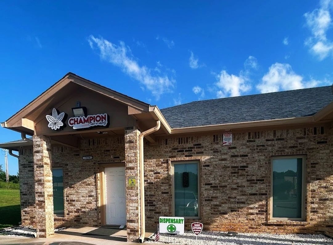 Champion Cannabis dispensary building exterior in Ardmore Oklahoma